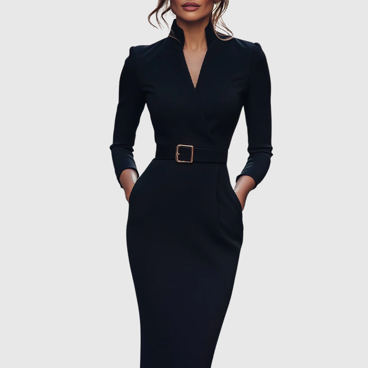 Claribel: vestido negro de fiesta para mujer, chic y formal para ocasiones especiales.