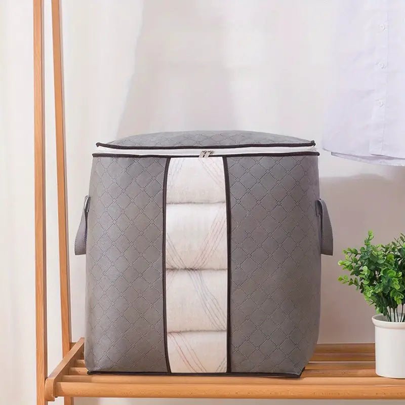 Bolsa de almacenamiento de ropa grande, plegable y resistente. Ideal para guardar ropa de temporada, mantas.