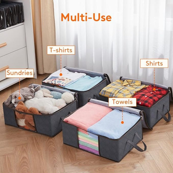 Almacenamiento de ropa grande y plegable. Bolsa textil resistente, perfecta para organizar el espacio del armario.