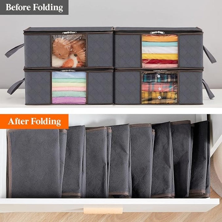 Bolsa de almacenamiento de ropa para el hogar, plegable. Organizador textil que optimiza el espacio del guardarropa.