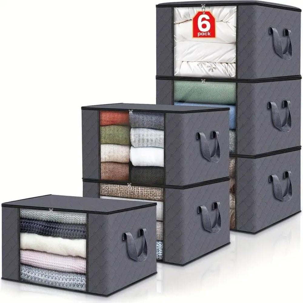 Organizador de ropa grande, plegable y duradero. Bolsa textil ideal para proteger y almacenar ropa de cama.
