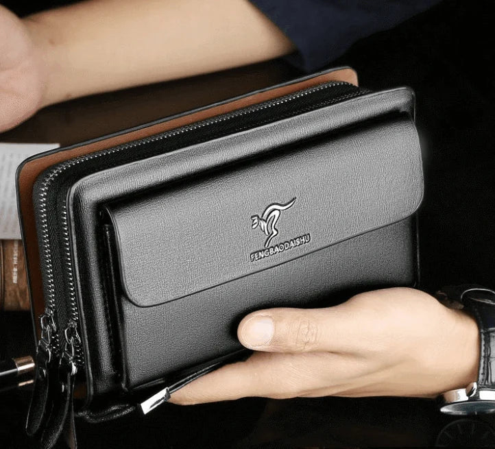 Bolso de mano diario para hombre, organiza tus esenciales con estilo. Accesorio masculino imprescindible.