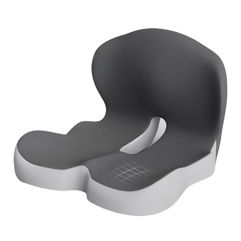 Confort duradero para largas horas. Cojín ergonómico con soporte lumbar para aliviar dolor de espalda en asiento.