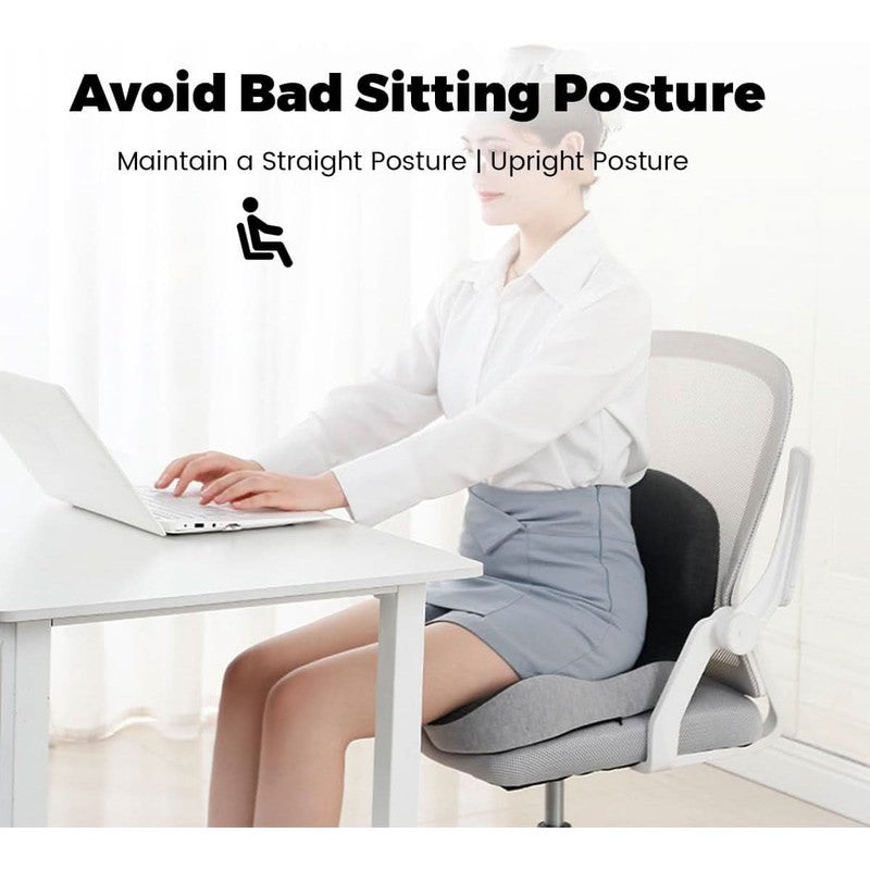 Cojín ergonómico para aliviar el dolor de espalda. Ofrece soporte lumbar superior para silla de oficina o coche.