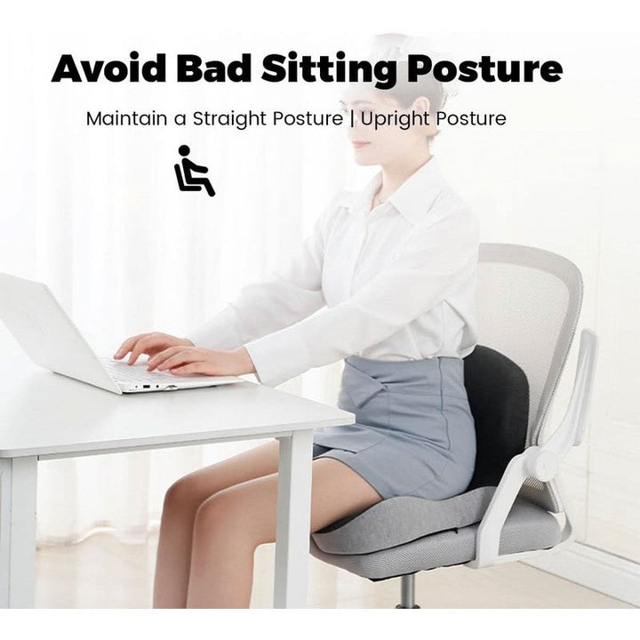 Cojín ergonómico para aliviar el dolor de espalda. Ofrece soporte lumbar superior para silla de oficina o coche.
