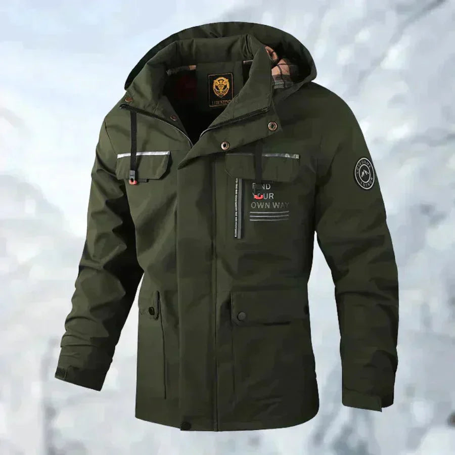 Cortavientos de hombre para otoño, multibolsillos. Ropa exterior casual, resistente al viento, funcional.