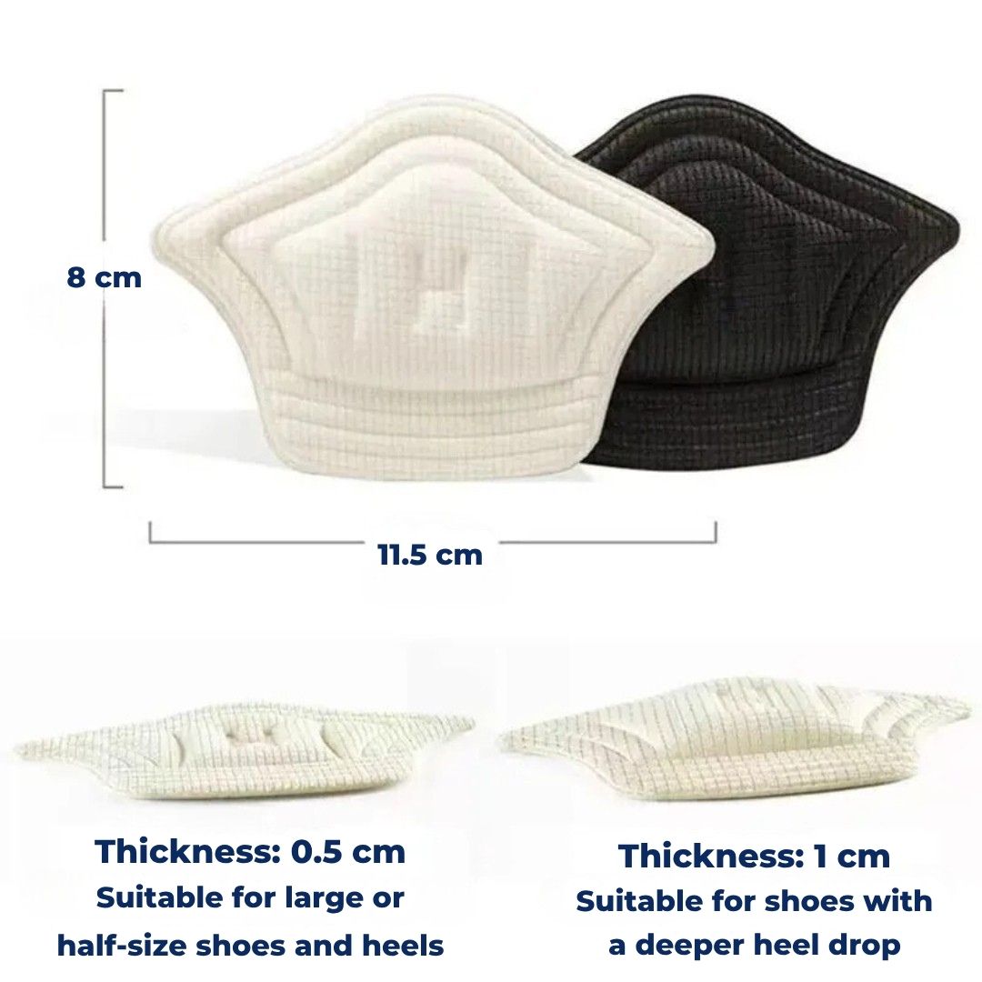 Almohadillas de talón unisex para todo tipo de calzado, garantizan soporte y confort duradero.