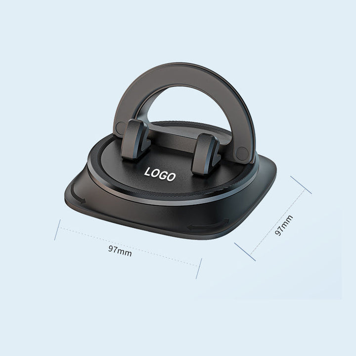 Detalle del soporte de teléfono FlexMount 360 de silicona, rotación 360°, accesorio auto para seguridad.