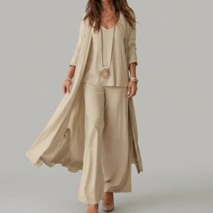 Ropa de moda: conjunto formal burdeos de tres piezas para mujer, ideal para cualquier evento. Tallas grandes.