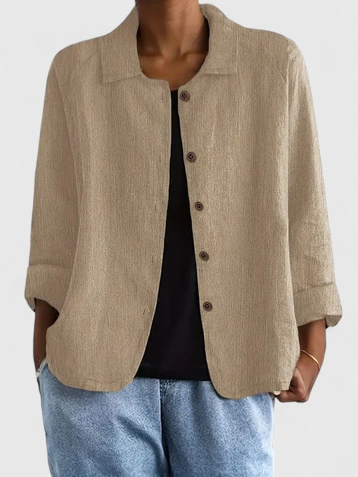 Moda diaria: cárdigan de mujer con botones, manga larga, versátil, ajuste relajado para capas.