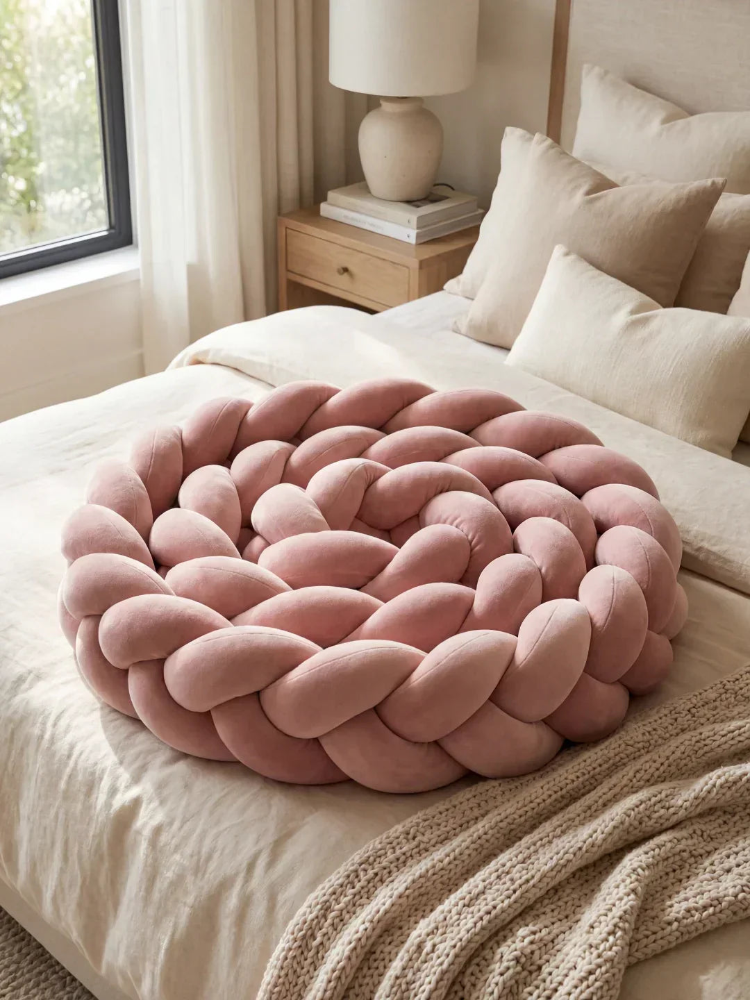 Parachoques cuna infantil trenzado acolchado, ideal para habitación bebé.