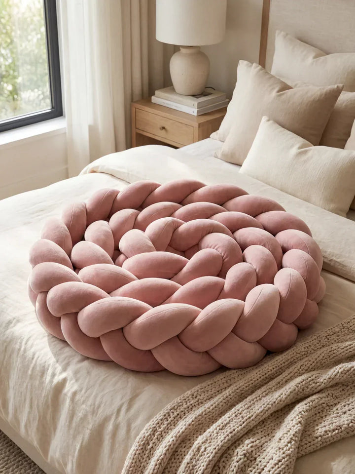 Parachoques cuna infantil trenzado acolchado, ideal para habitación bebé.