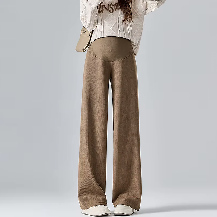 Pantalones casuales de maternidad de pierna ancha, versátiles para cualquier etapa del embarazo y postparto, transpirables.