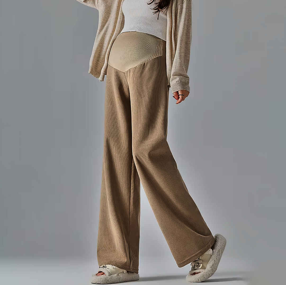 Amplitud de pierna en pantalones de maternidad, ropa cómoda para embarazadas, diseño moderno y transpirable.
