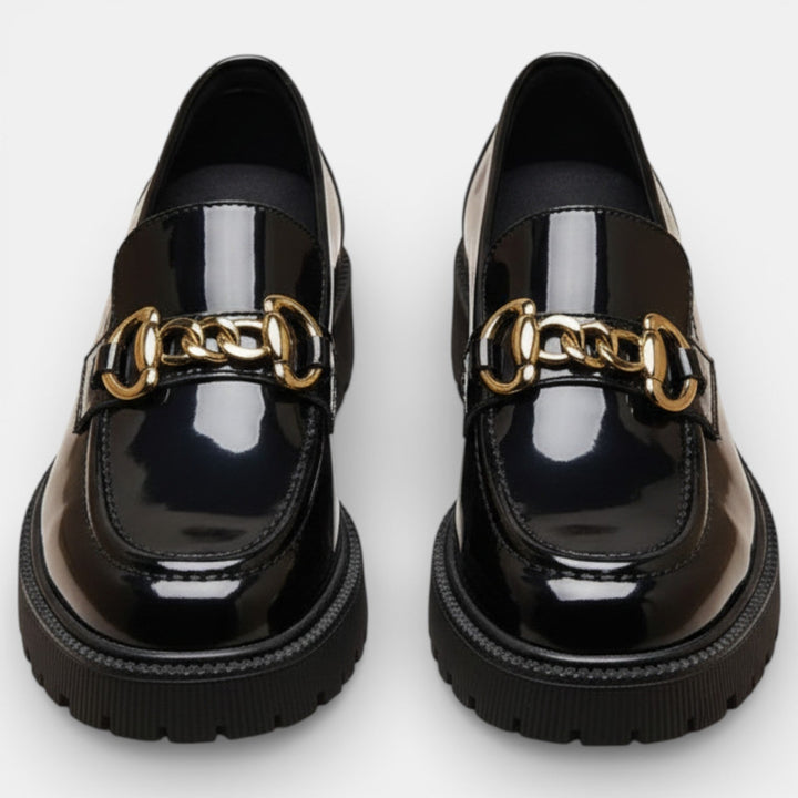 Mocasines de piel para mujer, diseño clásico retro con plataforma, zapatos cómodos y elegantes para moda femenina.