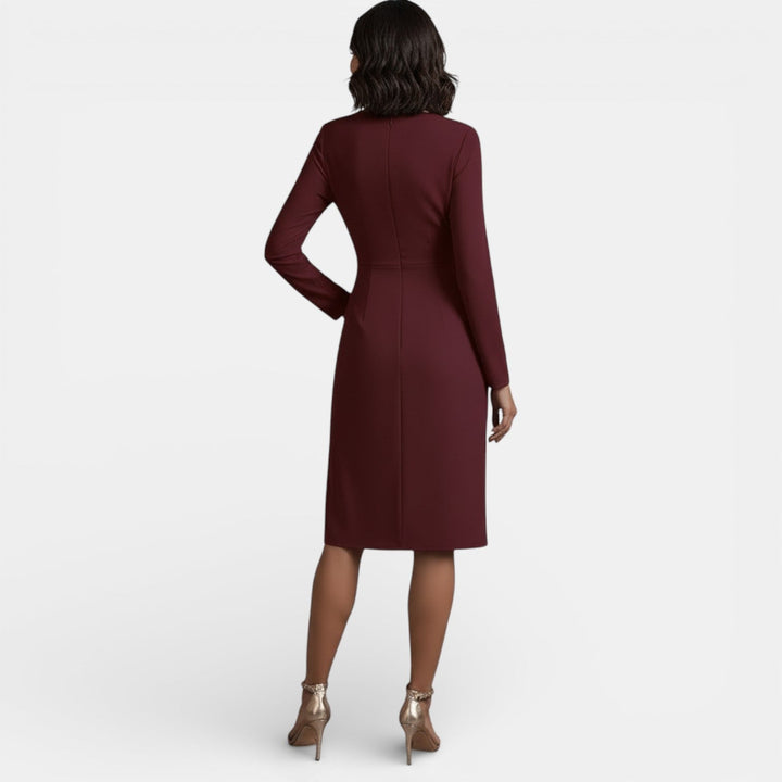 Vestido de fiesta midi para mujer, con escote en V. Diseño sofisticado y cómodo para ocasiones especiales.