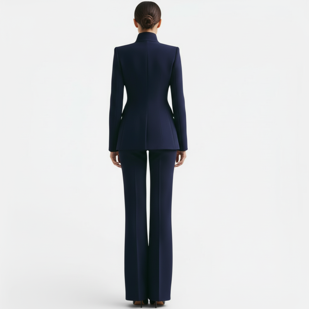 Look profesional mujer: chaqueta y pantalón elegante en color negro.