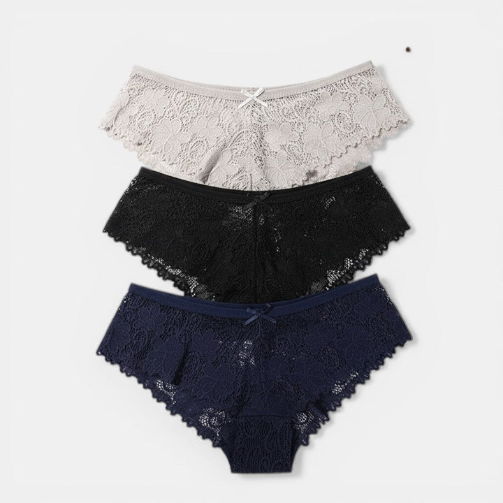 Juego de 3 bragas esenciales de mujer. Ropa interior cómoda, suave y elástica para el día a día.