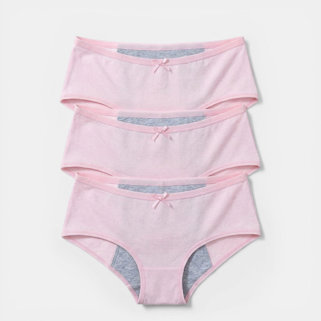 Bragas menstruales sostenibles de mujer, pack 3. Lencería absorbente que ofrece protección y comodidad durante el periodo.