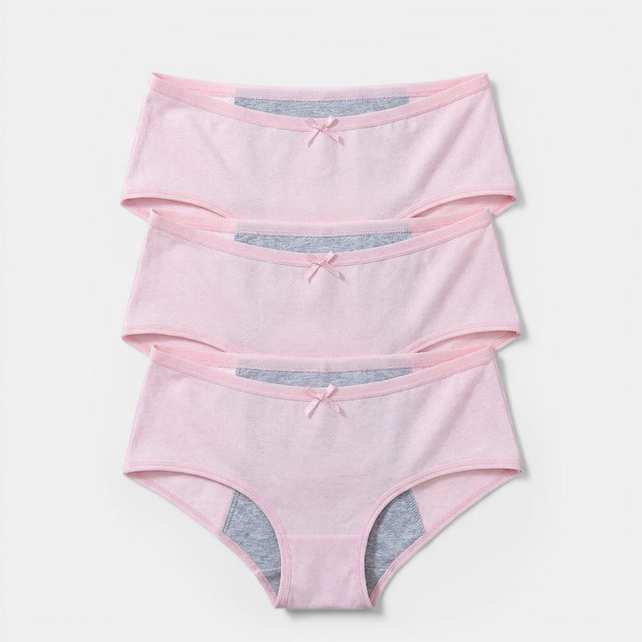 Bragas menstruales sostenibles de mujer, pack 3. Lencería absorbente que ofrece protección y comodidad durante el periodo.