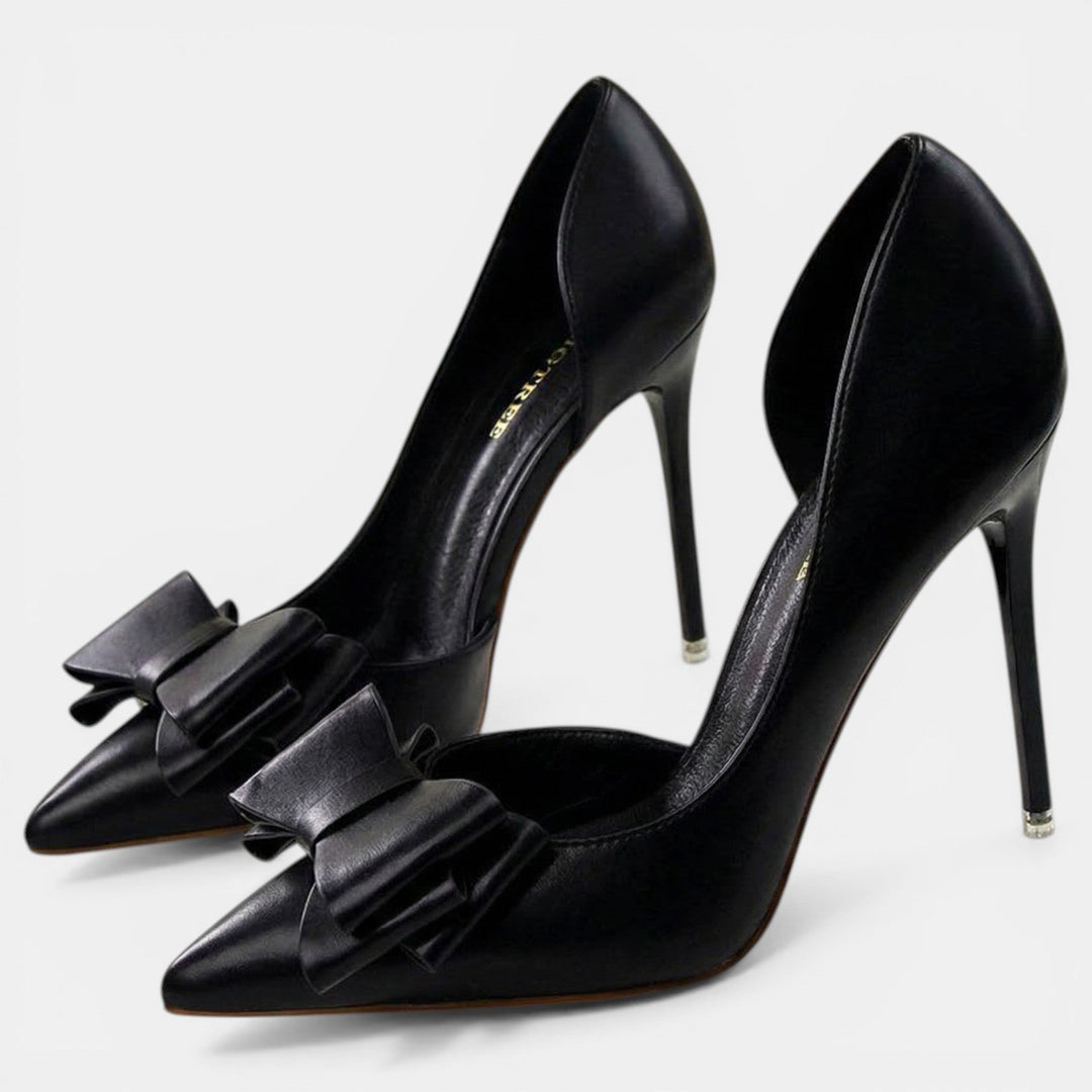 Tacones mujer punta fina, laterales abiertos, ideales para fiestas y eventos elegantes.