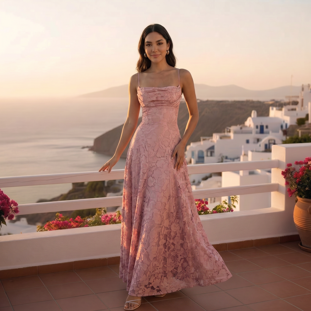 Atractivo vestido ajustado con lazos en espalda para mujer, estilo moderno y sofisticado.