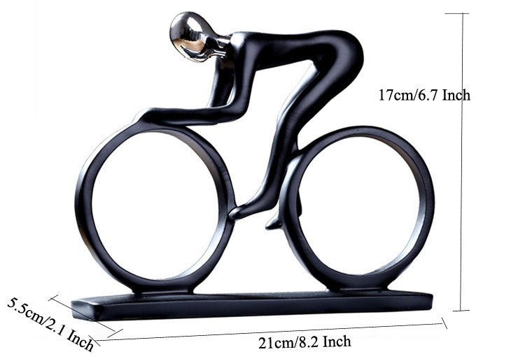 Regalo único para ciclistas: escultura de bicicleta de resina, decoración abstracta para el hogar o el jardín con estilo.