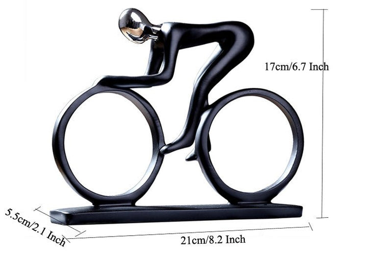 Regalo único para ciclistas: escultura de bicicleta de resina, decoración abstracta para el hogar o el jardín con estilo.