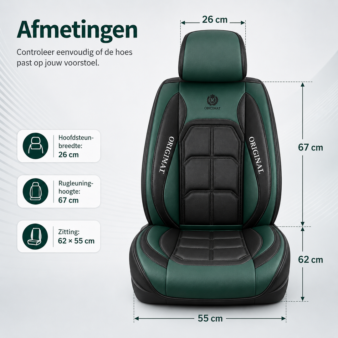 Interior coche mejorado con fundas de asiento de lujo en cuero PU, ajuste universal.
