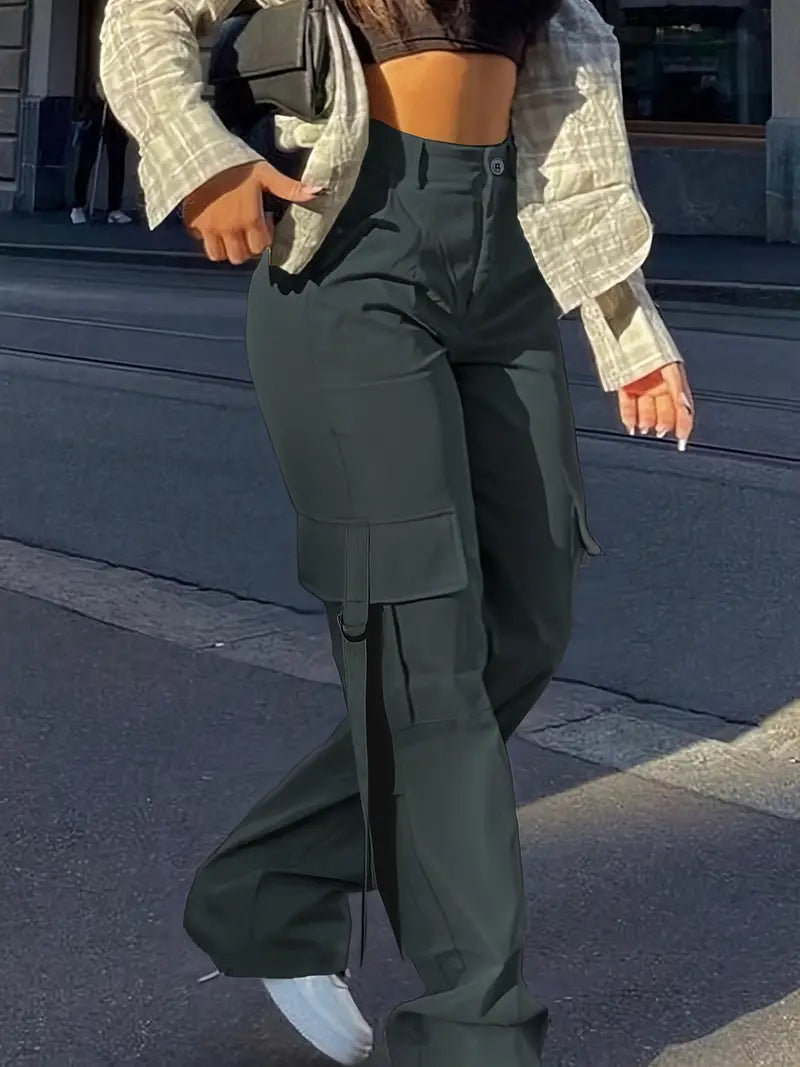 Pantalón casual moderno mujer, ajuste cómodo y actual.