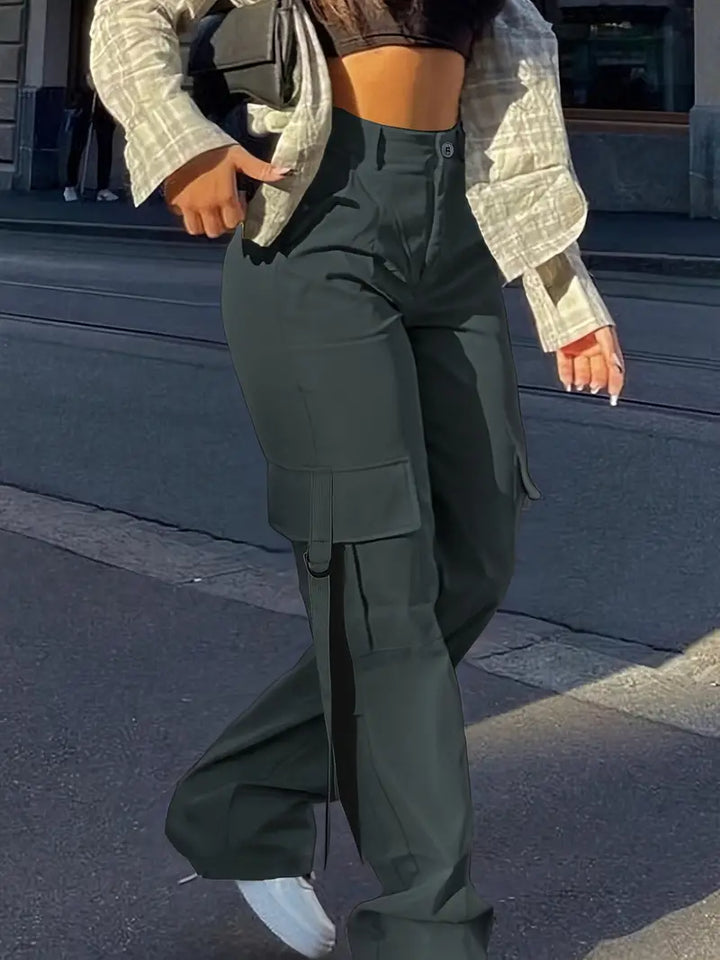 Pantalón casual moderno mujer, ajuste cómodo y actual.