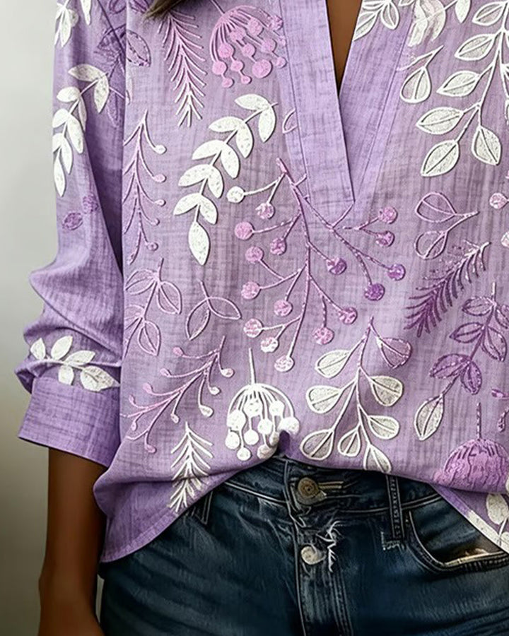Blusa de verano floral para mujer, estilo casual con manga corta. Corte regular cómodo, perfecta para el día a día.