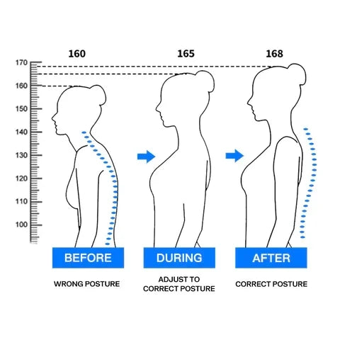 Corrector de postura cómodo y discreto, ajustable para soporte de espalda superior y alineación corporal.
