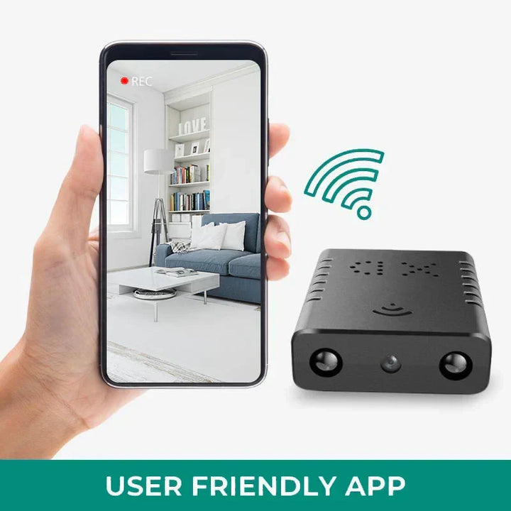 Cámara compacta de vigilancia con audio HD, ideal para monitorear discretamente con claridad de sonido.