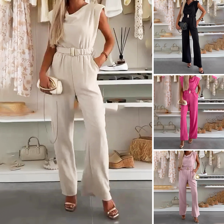 Mono mujer drapeado sin mangas negro, ideal para eventos elegantes y estilo moderno.