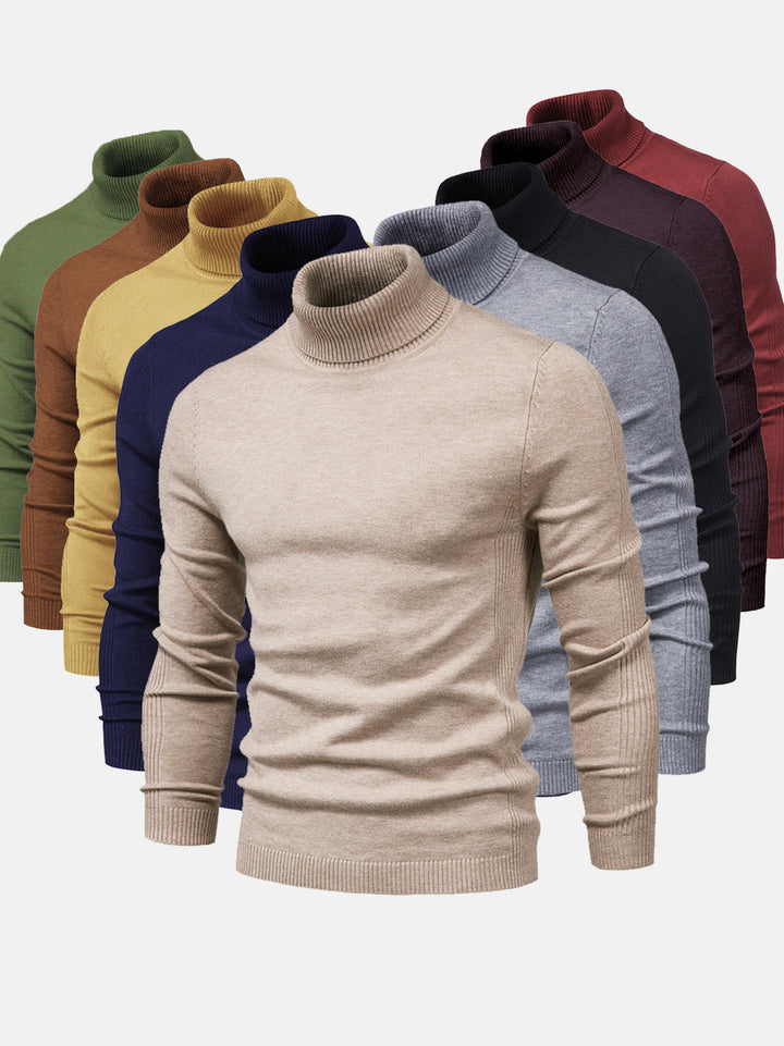 DAVARO: Jersey de invierno para hombre, cuello alto, ajuste slim, estilo elegante.