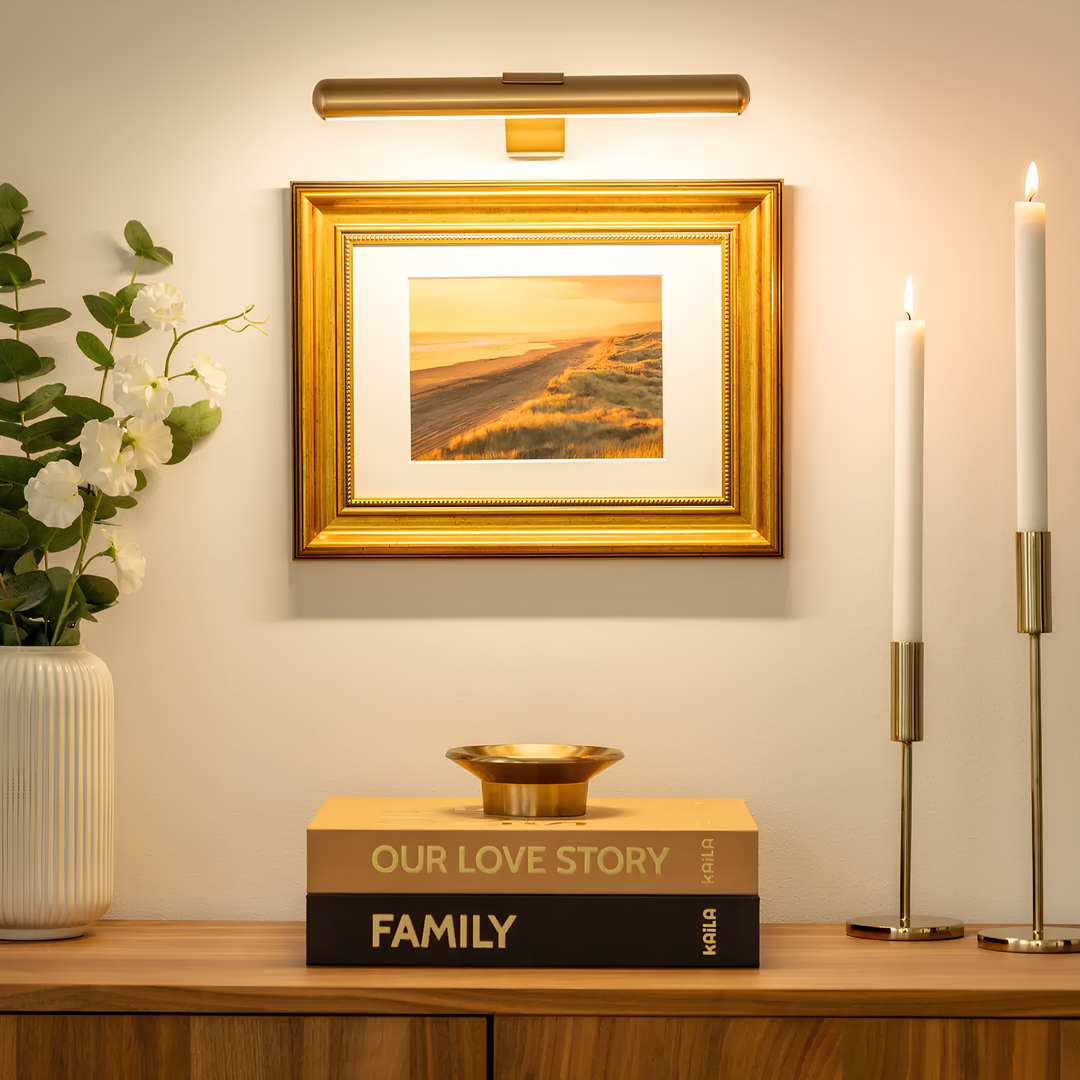 Lámpara de pared LED ArtGlow fácil de instalar, inalámbrica y recargable. Perfecta para luz de arte.