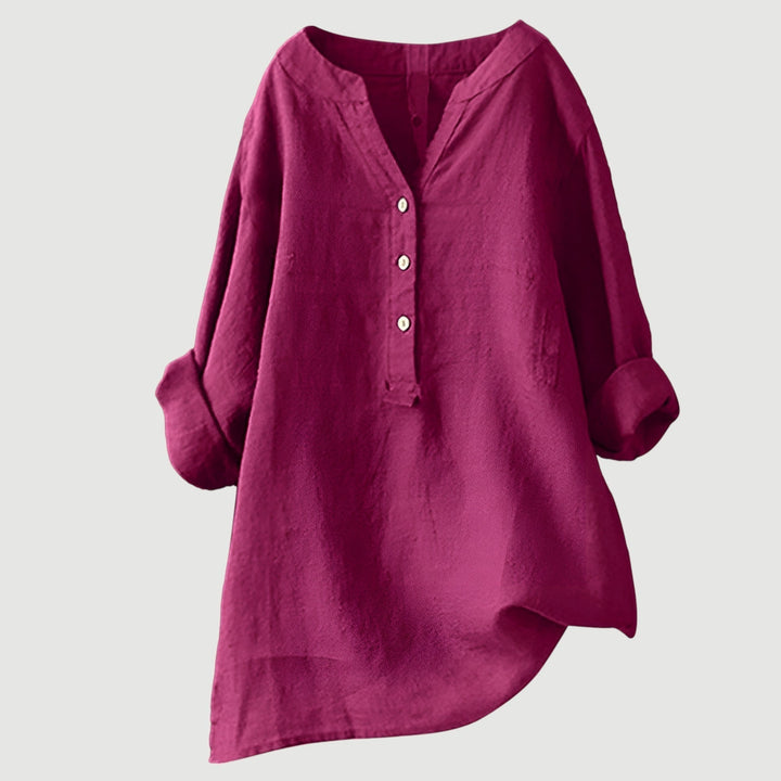 Blusa transpirable Daniela de mujer, ideal para climas cálidos. Confortable y de estilo holgado.