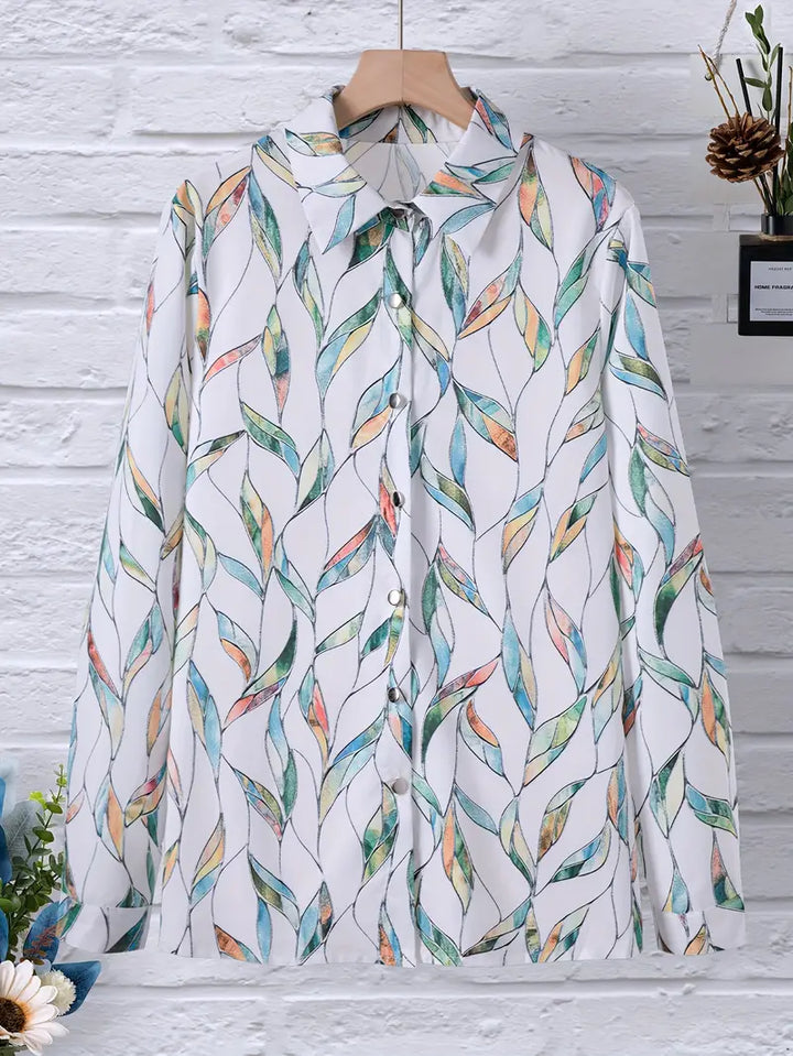Blusa de moda femenina, estilo chic. Versátil para primavera-verano, en blanco y albaricoque.