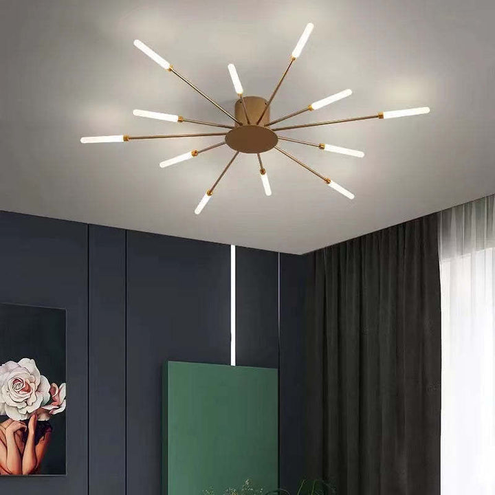 Lámpara de techo LED Asterra. Iluminación eficiente y moderna para sala de estar, con luz espiral.