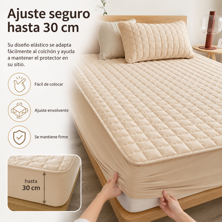 Protector de colchón acolchado impermeable. Funda de cama para protección y prolongar su vida.