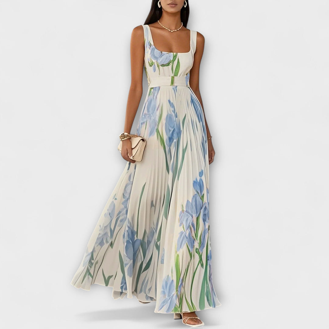 Maxi vestido floral de mujer para verano, diseño sin mangas, perfecto para eventos casuales y románticos.