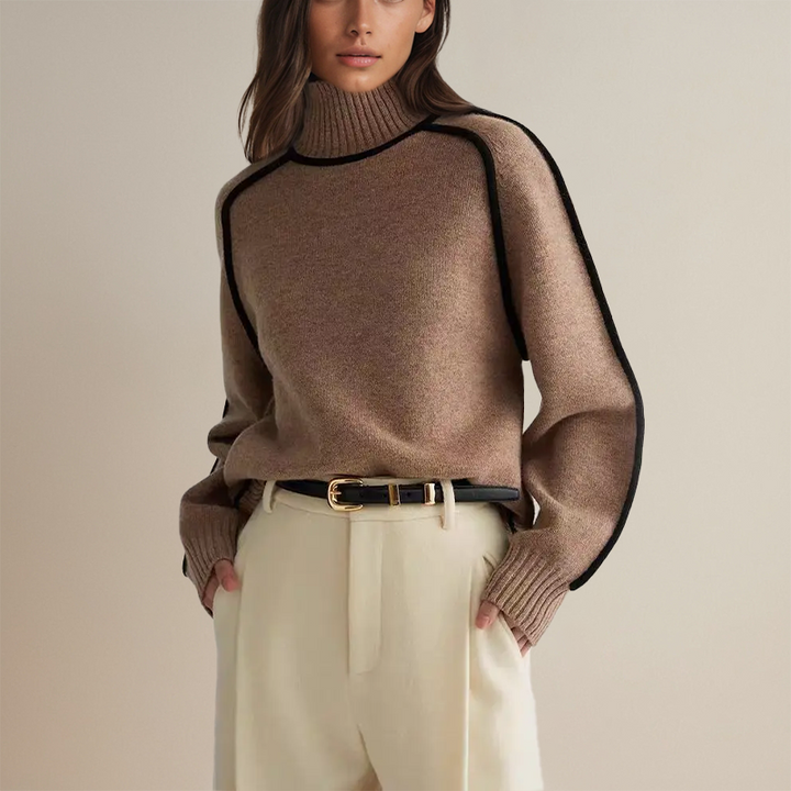 Suéter de mujer de manga larga, cómodo y versátil, perfecto para otoño e invierno, estilo casual chic.