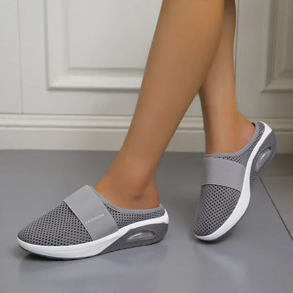 Suela ergonómica de zapatillas ortopédicas para mujeres, con máximo soporte para caminar cómodamente.