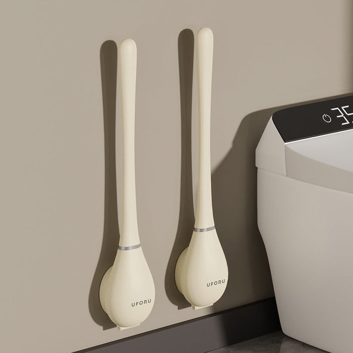 Cepillo inodoro flexible de diseño moderno, optimiza la ordenación y limpieza del baño fácilmente.