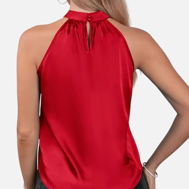 Blusa halter para mujer, elegante y versátil. Un top de moda femenina para verano.
