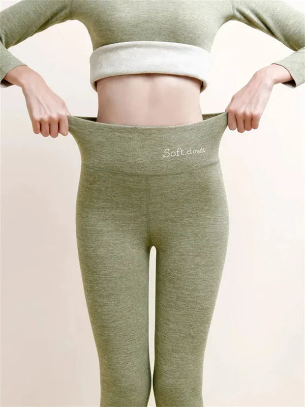Leggings elásticos térmicos para mujer, máxima elasticidad y confort en invierno. Ropa deportiva y casual.