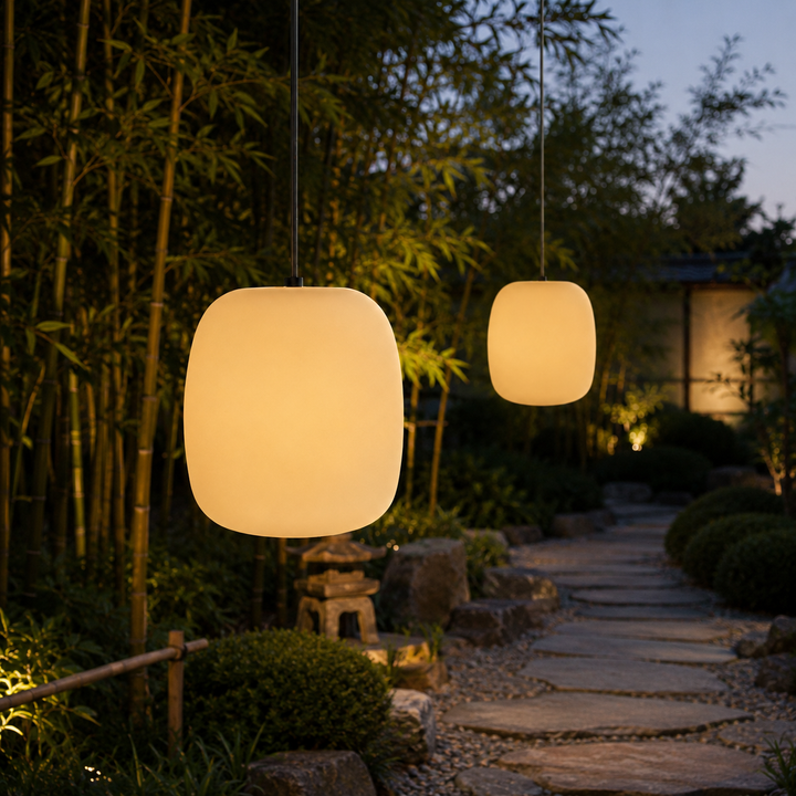 Iluminación moderna LED para exteriores, ideal para terrazas y jardines, diseño IP65.