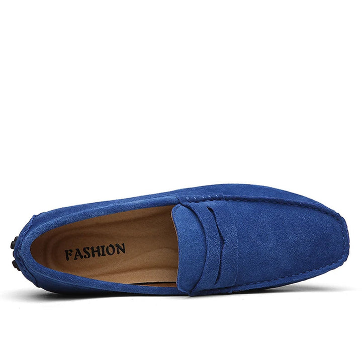 Calzado de ante suave para hombre, mocasines que combinan con todo.