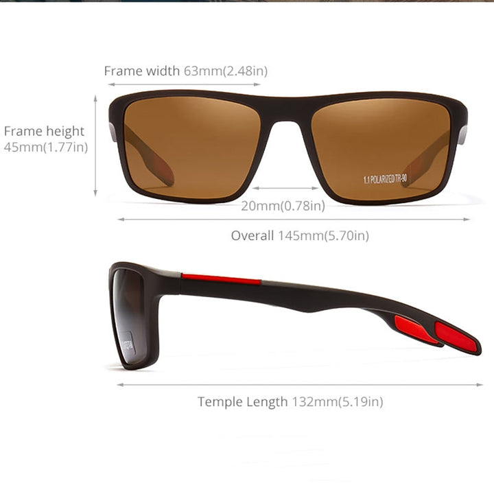 Gafas de sol TR90 polarizadas para deportes, conducción y uso diario, protección UV.